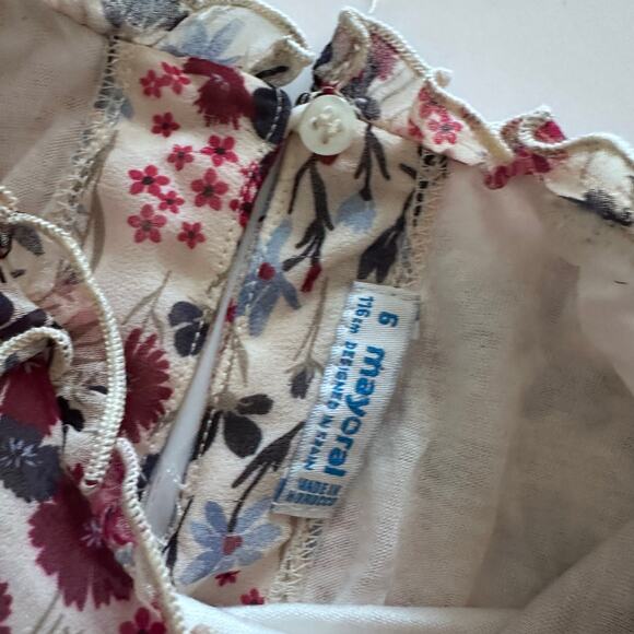 MAYORAL IVORY FLORAL CHIFFON DRESS - Picture 6 of 9